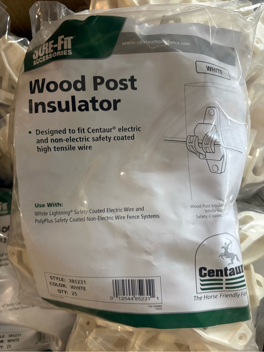 Centaur Wood Post Insulators - 22 bags of 25 insulators each